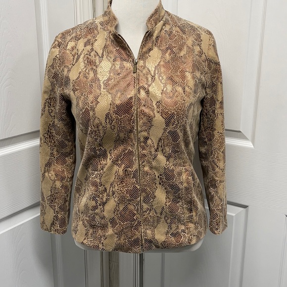 Alfred Dunner Animal Print Blazer Jacket - Picture 1 of 9